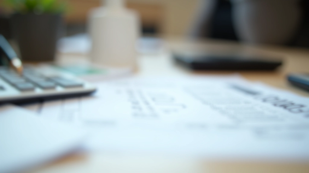 Insurance document with pen and calculator showing coverage calculations and medical costs