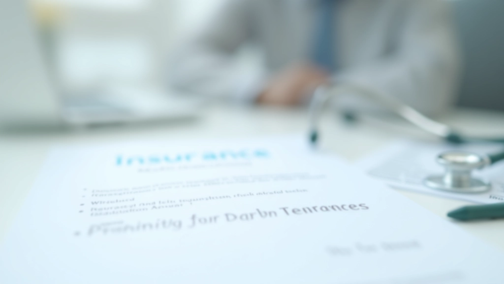 Medical insurance form with stethoscope and health-related items on a clean desk